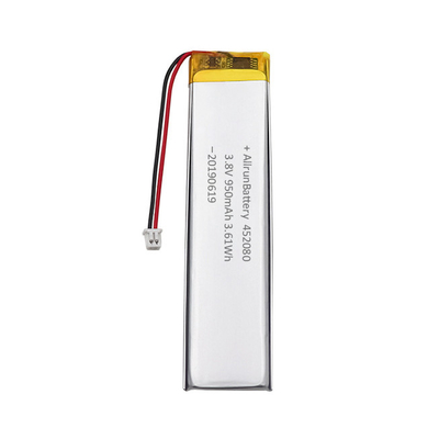 Wearable Electronics Batterie LiPo Ultra Étroite 3.8V 950mAh 452080