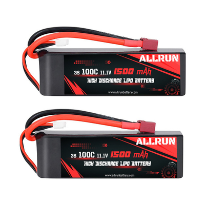 Batterie LiPo rechargeable à haute décharge 100C 1500mAh 3S 11.1V