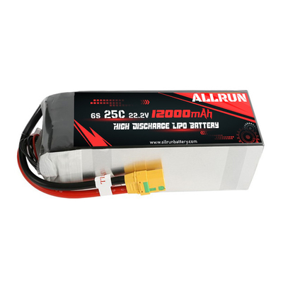 Batterie LiPo RC 25C 6S 12000mAh 22.2V batterie à taux C élevé