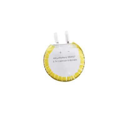 Cellule de batterie ronde faite sur commande de LiPo 3.7V 230mAh 383027 avec des formes uniques