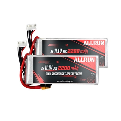 Batterie LiPo à décharge élevée 3S1P 30C 11.1V 2200mAh pour avion RC
