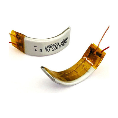3.7V 22mAh Pack de batterie LiPo personnalisé Pack de batterie au lithium-polymère incurvé
