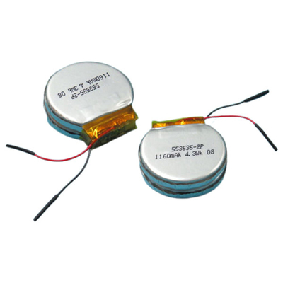 Batterie LiPo de la coutume médicale 1160mAh Batterie au lithium-polymère de 3,7 V 1S2P