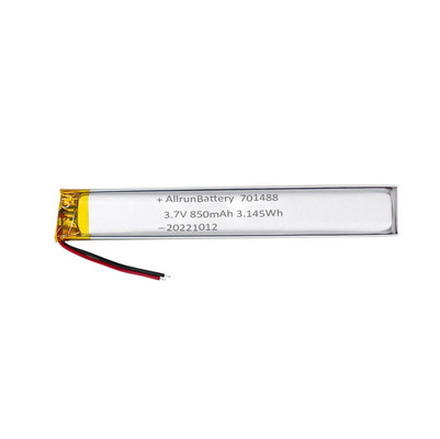 paquet ultra étroit de batterie de Lipo de coutume de 3.7V 850mAh 701488 pour les dispositifs médicaux portatifs