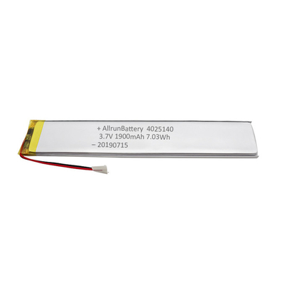 fiabilité élevée rechargeable ultra étroite faite sur commande de batterie de 1900mAh 3,7 V LiPo