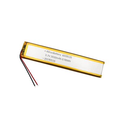 3.7V 2650mAh Li Polymer Batteries 6mm Batteries LiPo personnalisées ultra étroites