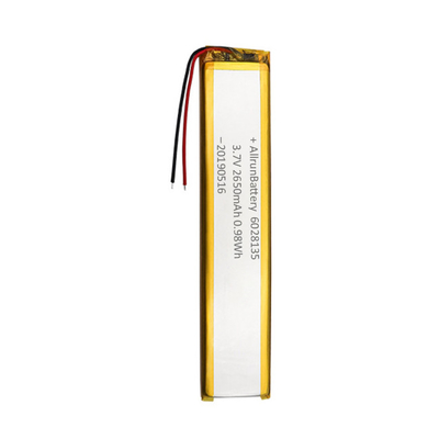 3.7V 2650mAh Li Polymer Batteries 6mm Batteries LiPo personnalisées ultra étroites