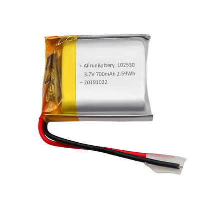 Batterie LiPo légère personnalisée rechargeable 3,7 V 700 mAh 102530