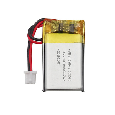 0.37Wh 3.7V 100mAh Mini batterie LiPo rechargeable personnalisée 351523