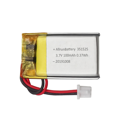 0.37Wh 3.7V 100mAh Mini batterie LiPo rechargeable personnalisée 351523