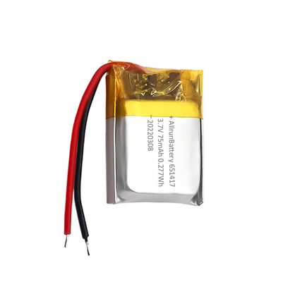 Batterie LiPo 3,7 V 75mAh rechargeable mince de paquet de batterie d'IoT 651417