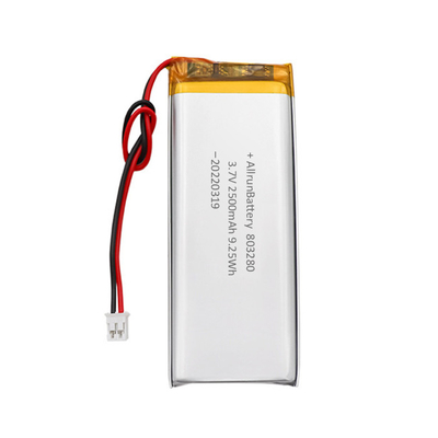 Batterie LiPo rechargeable de 3,7 V 2500mAh de batterie en forme de rectangle faite sur commande