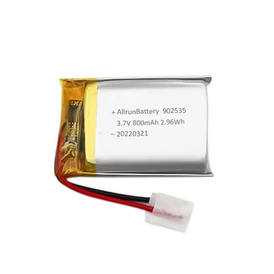 Batterie LiPo légère rechargeable 800mAh 3.7V 902535 pour les dispositifs médicaux