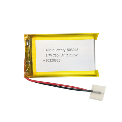 Batterie LiPo rechargeable de la batterie 3.7V 750mAh de polymère de Li de rectangle léger