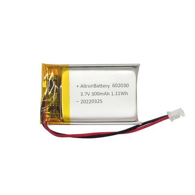 Batterie lithium-polymère rectangle léger 602030 batterie LiPo 3.7V 300mAh