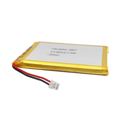 Polymère mince de lithium d'ion de lithium de rectangle de la batterie 3.7V 4800mAh de polymère de lithium