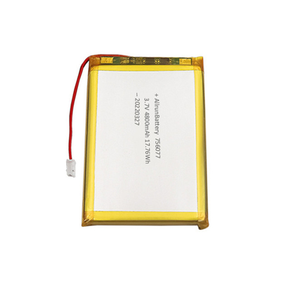 Polymère mince de lithium d'ion de lithium de rectangle de la batterie 3.7V 4800mAh de polymère de lithium