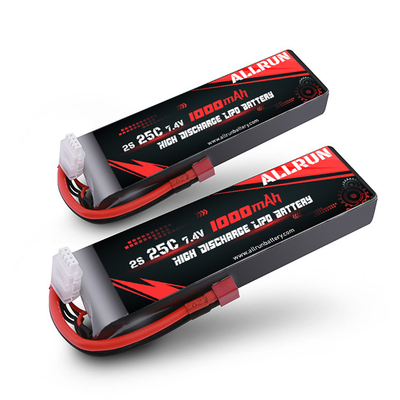 1000mAh 2S batterie LiPo à haute décharge 25C 7.4V Li polymère batterie