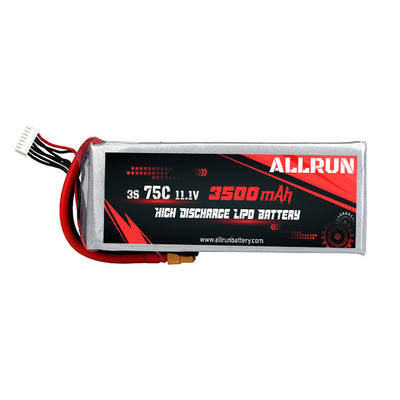 3S 3500mAh 11,1 V Batterie LiPo à décharge élevée Batterie polymère LiPo 75C