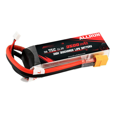 3S 3500mAh 11,1 V Batterie LiPo à décharge élevée Batterie polymère LiPo 75C
