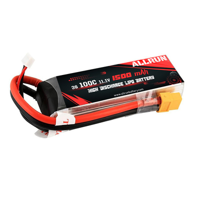 Batterie LiPo rechargeable à haute décharge 100C 1500mAh 3S 11.1V