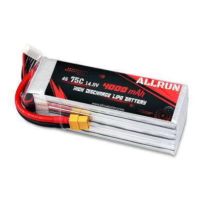 75C 4000mAh 4S LiPo Battery14.8V Batterie LiPo à taux C élevé
