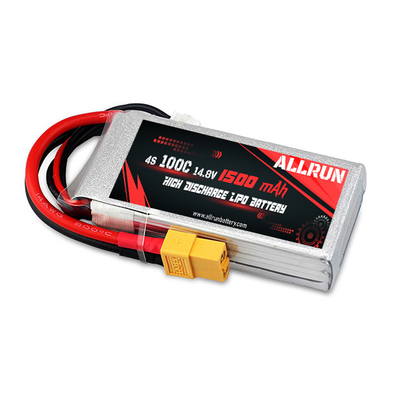 14.8V 4S 1500mAh Batterie LiPo 100C Batterie LiPo à taux C élevé