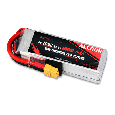 Batterie LiPo rechargeable 100C 1800mAh 4S batterie LiPo à taux élevé 14.8V