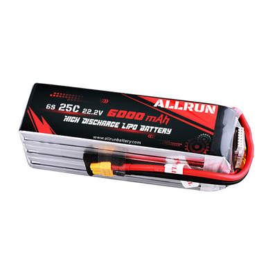 Batterie LiPo médicale du taux 6S 6000mAh de batterie au lithium de 22.2V 25C