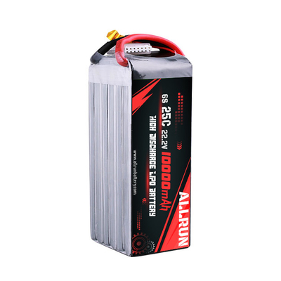 22.2V 6S 10000mAh Batterie LiPo 25C Batterie LiPo à taux C élevé