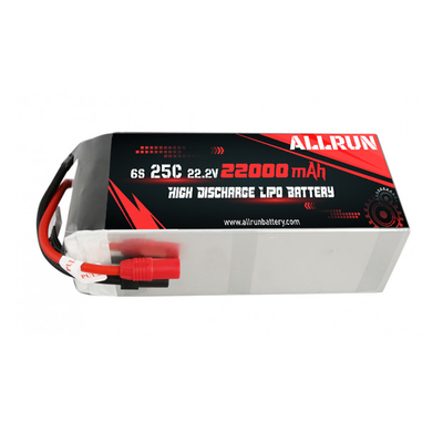25C 6S 22000mAh Batterie LiPo 22.2V Batterie LiPo à taux C élevé