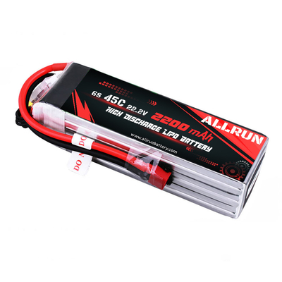 Paquet élevé de batterie de LiPo de décharge du matériel médical 45C 6S 22.2V 2200mAh