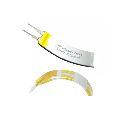 batterie de polymère d'ion de lithium de 42mAh 3,7 V courbée pour les dispositifs intelligents d'IdO