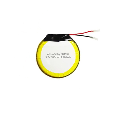 Polymère de lithium de batterie rechargeable ronde de batterie LiPo de 3,7 V 380mAh faite sur commande