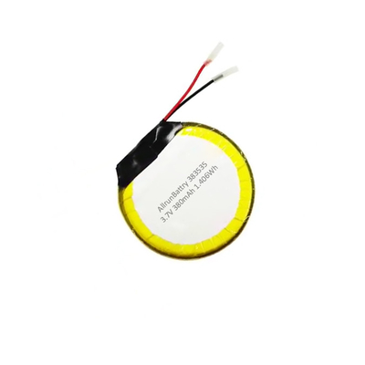 Polymère de lithium de batterie rechargeable ronde de batterie LiPo de 3,7 V 380mAh faite sur commande