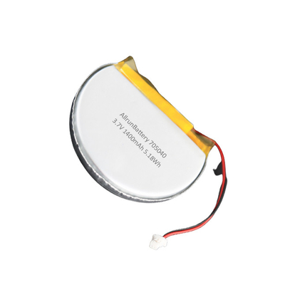 Cellule de batterie LiPo ronde personnalisée 3.7V 1400mAh 705040 avec une capacité de haut niveau