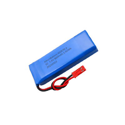 Batterie au lithium médicale 5C 2S1P 7,4 V 800mAh LiPo Batterie