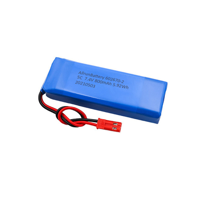 Batterie au lithium médicale 5C 2S1P 7,4 V 800mAh LiPo Batterie