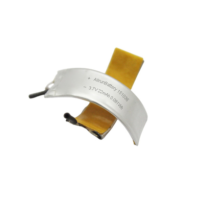Nouvelle batterie LiPo incurvée 22mAh 3.7V Li cellule de batterie polymère