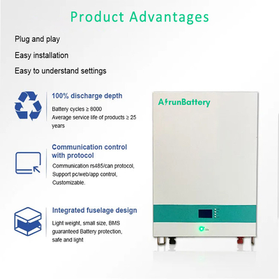 La batterie prismatique RS485 du bâti Lifepo4 de paroi cellulaire/PEUT paquet de batterie au lithium de 51.2V 100ah