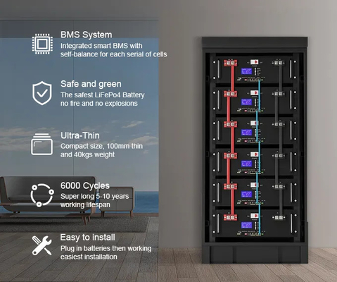 batterie du bâti de support de paquet de batterie de stockage de l'énergie de 48v 200ah Lifepo4 pour le système à énergie solaire